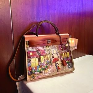 Pre-loved hand-painted Hermes Herbag 31